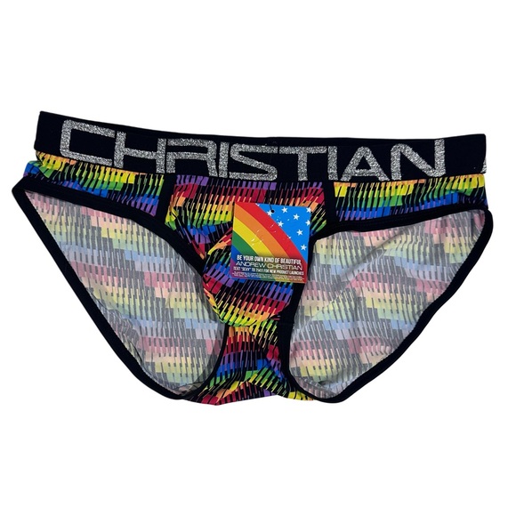Andrew Christian Pastel Rainbow Briefs - Picture 1 of 4